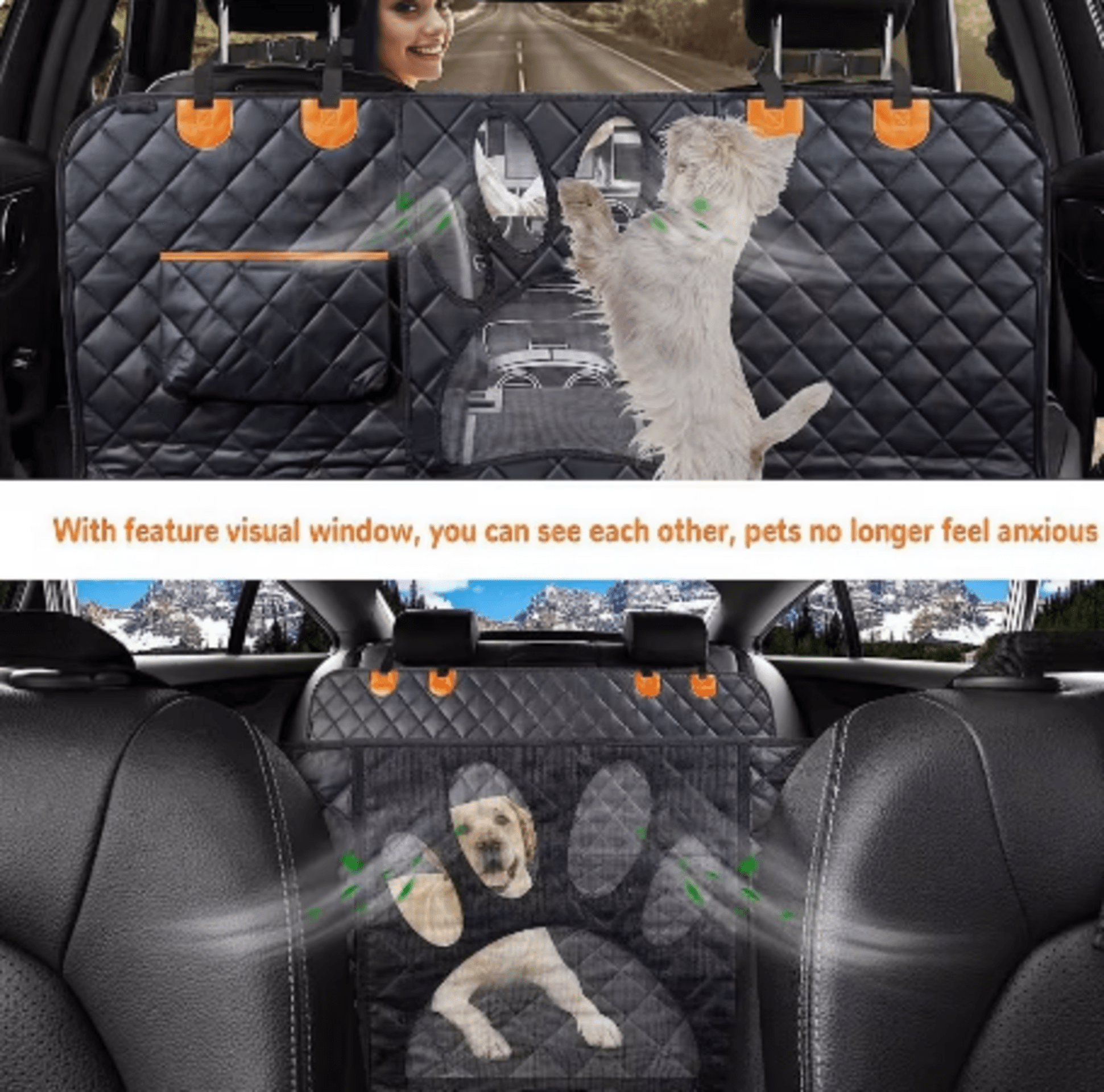 Funda de asiento de coche para perro, hamaca de coche impermeable 100% - 3