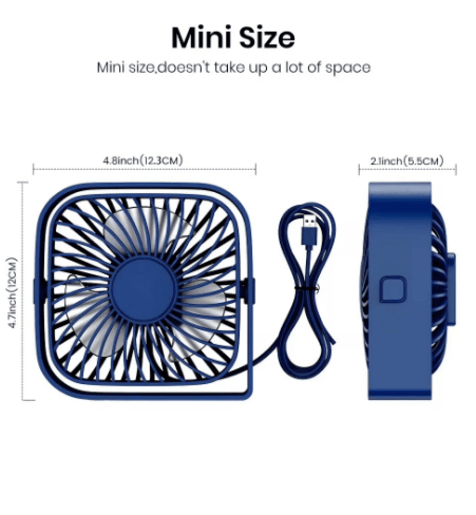 TOPK-Mini ventilador portátil, ventilador de escritorio USB, mesa, silencioso - 2