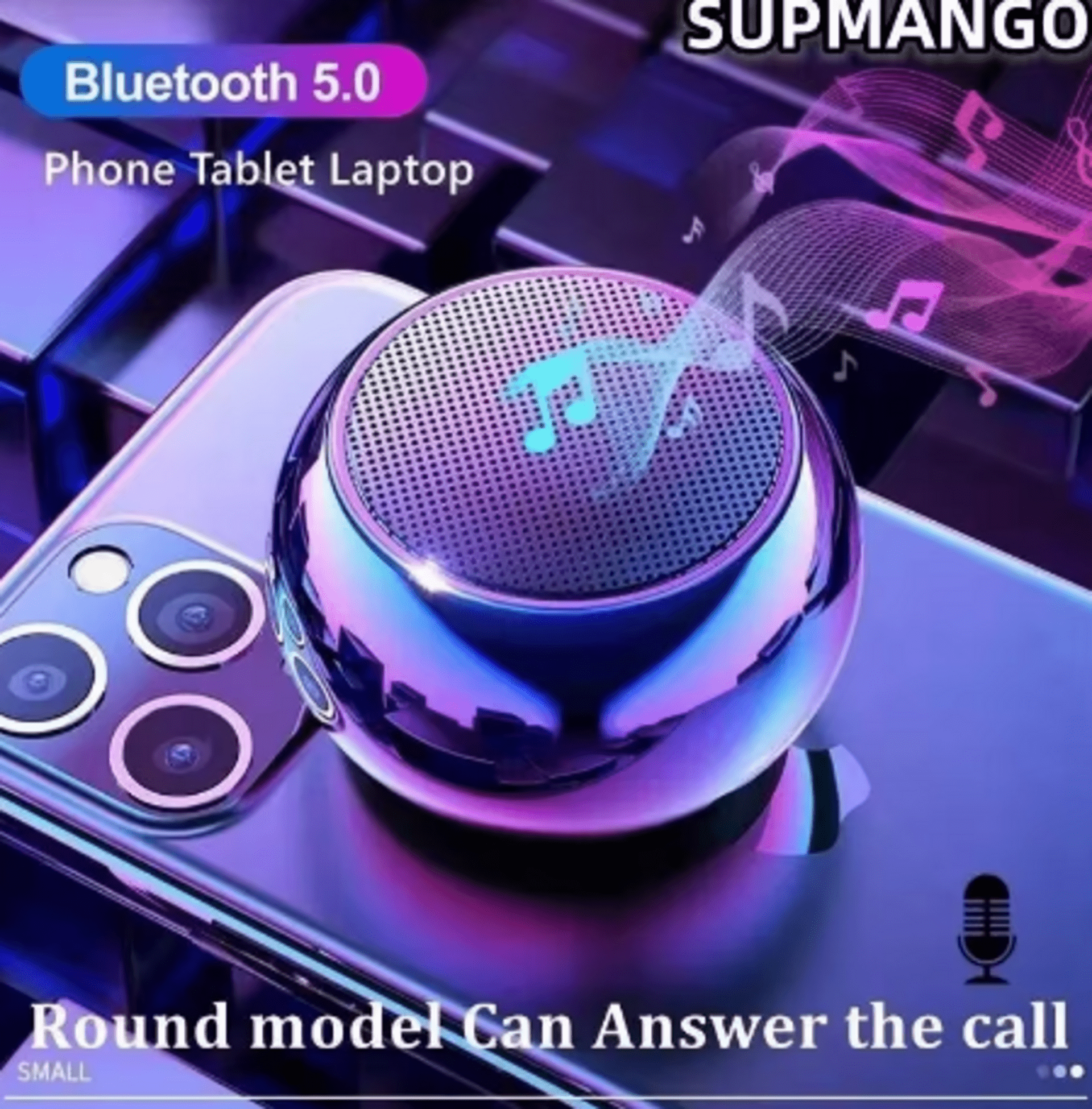 Altavoz inalámbrico con Bluetooth, minialtavoz portátil con Flash M3 - 3