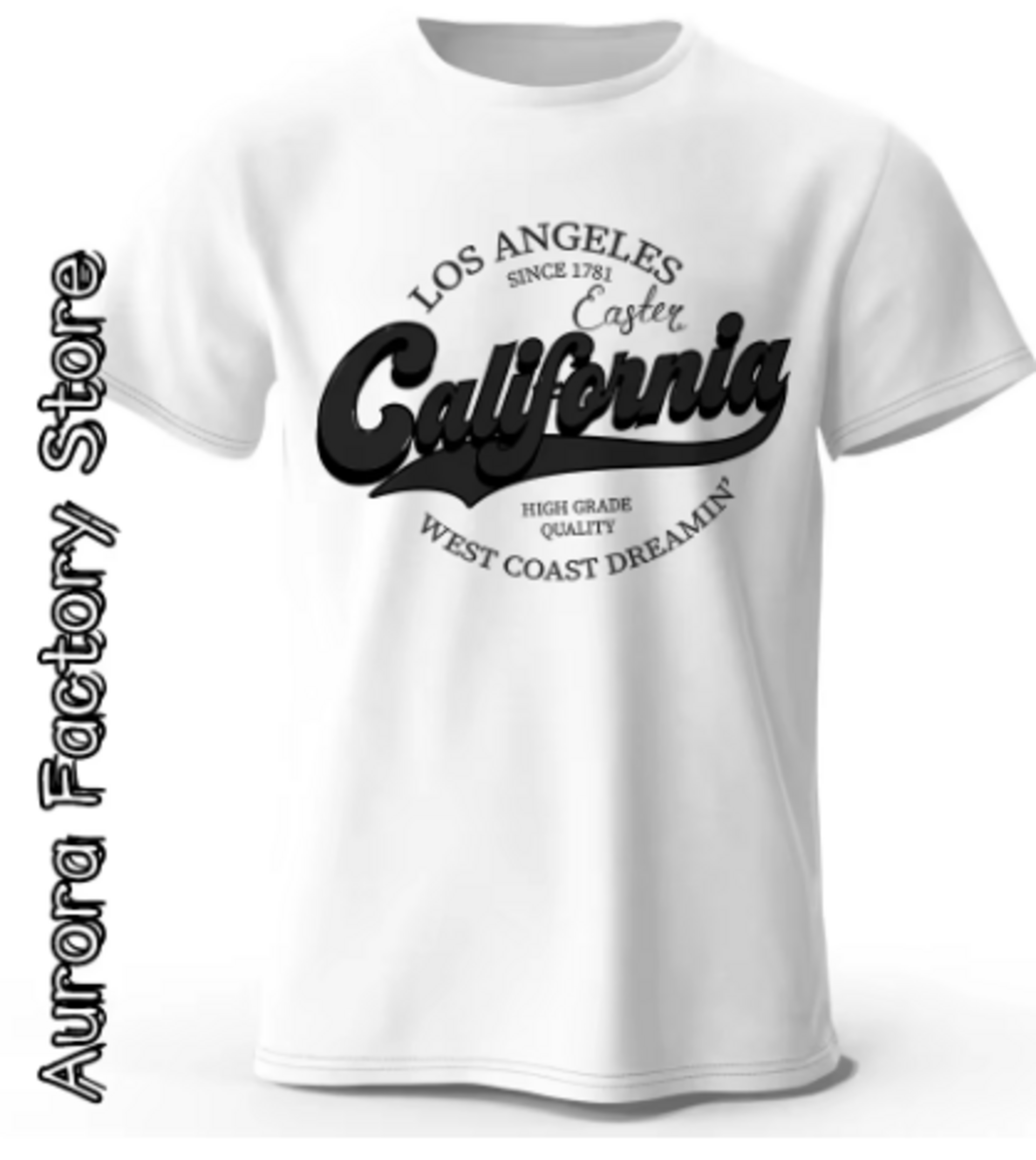 Camiseta con estampado de Los Angeles California para hombre, Tops de algodón - 2
