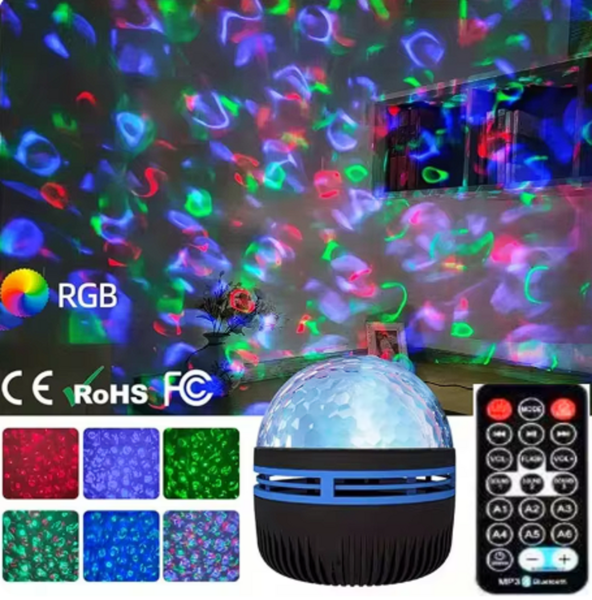 Proyector de luz estrellada con 7 patrones de Color - 2
