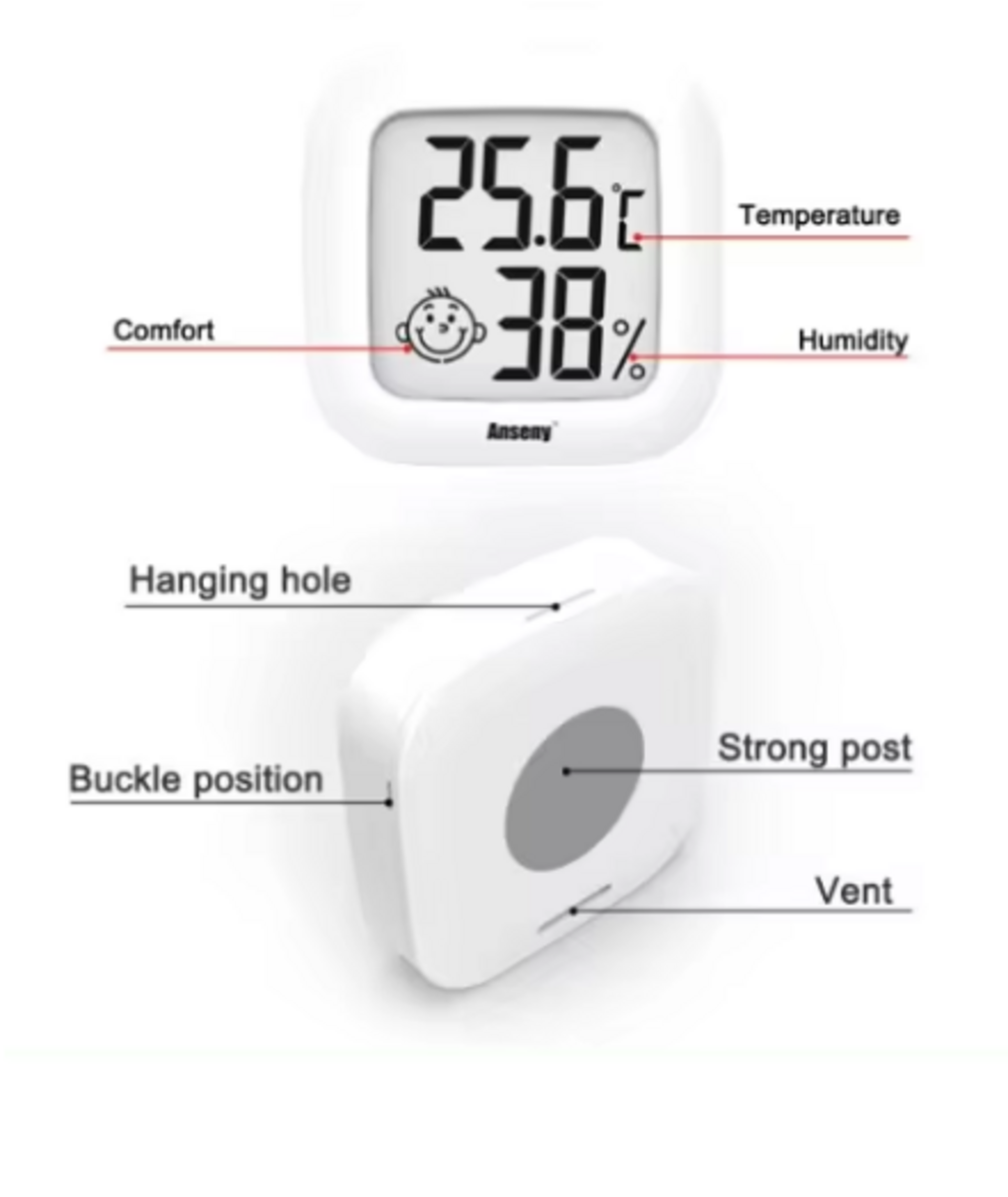 Termómetro Digital LCD, higrómetro, medidor electrónico de temperatura - 2